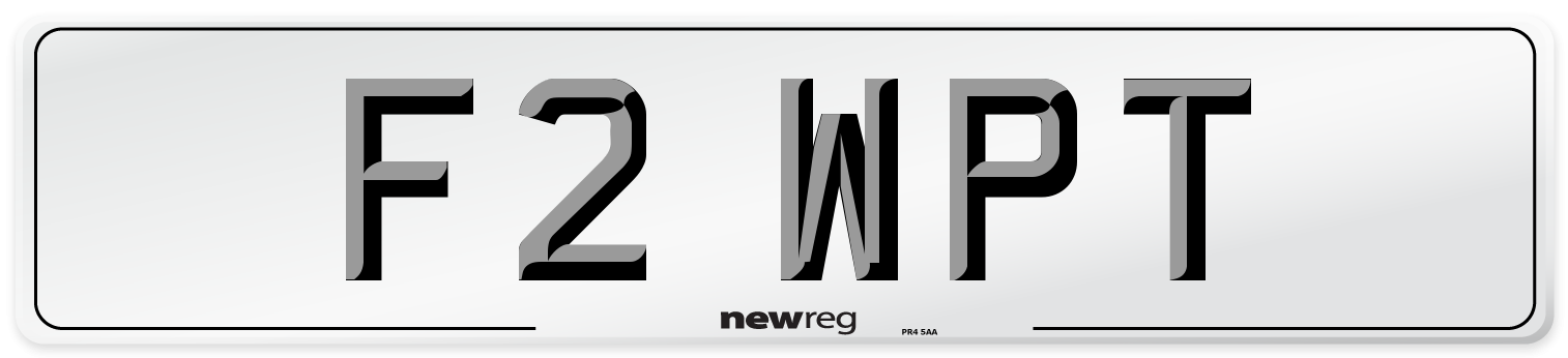 F2 WPT Number Plate from New Reg